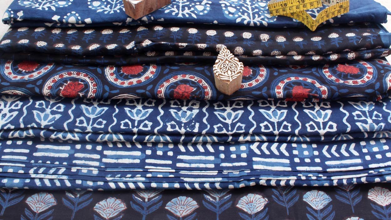 Dabu-indigo-block-printed-mul-cotton-fabric