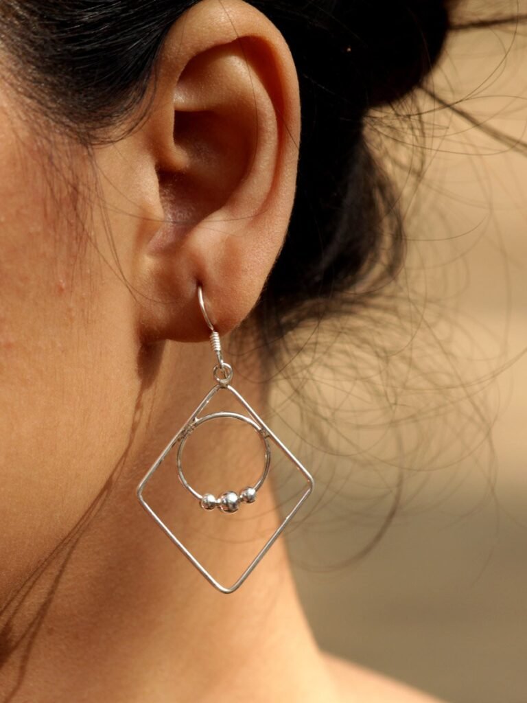 rhombus-silver-earrings Shilphaat